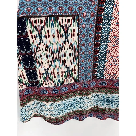 JUNE + VIE Women's Multicolor Boho Patchwork 3/4 Sleeve Shift Dress NWT 18/20 - Picture 6 of 7
